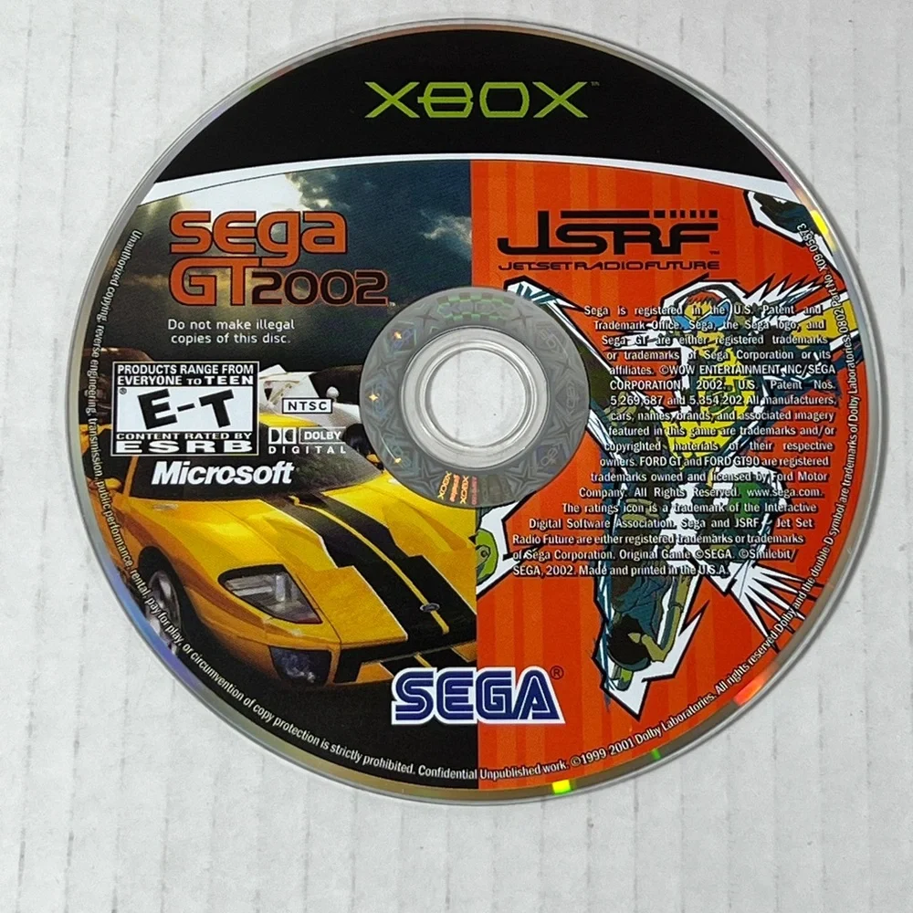 JSRF Jet Set Radio Future & Sega GT 2002 Microsoft Xbox Complete CIB Manuals